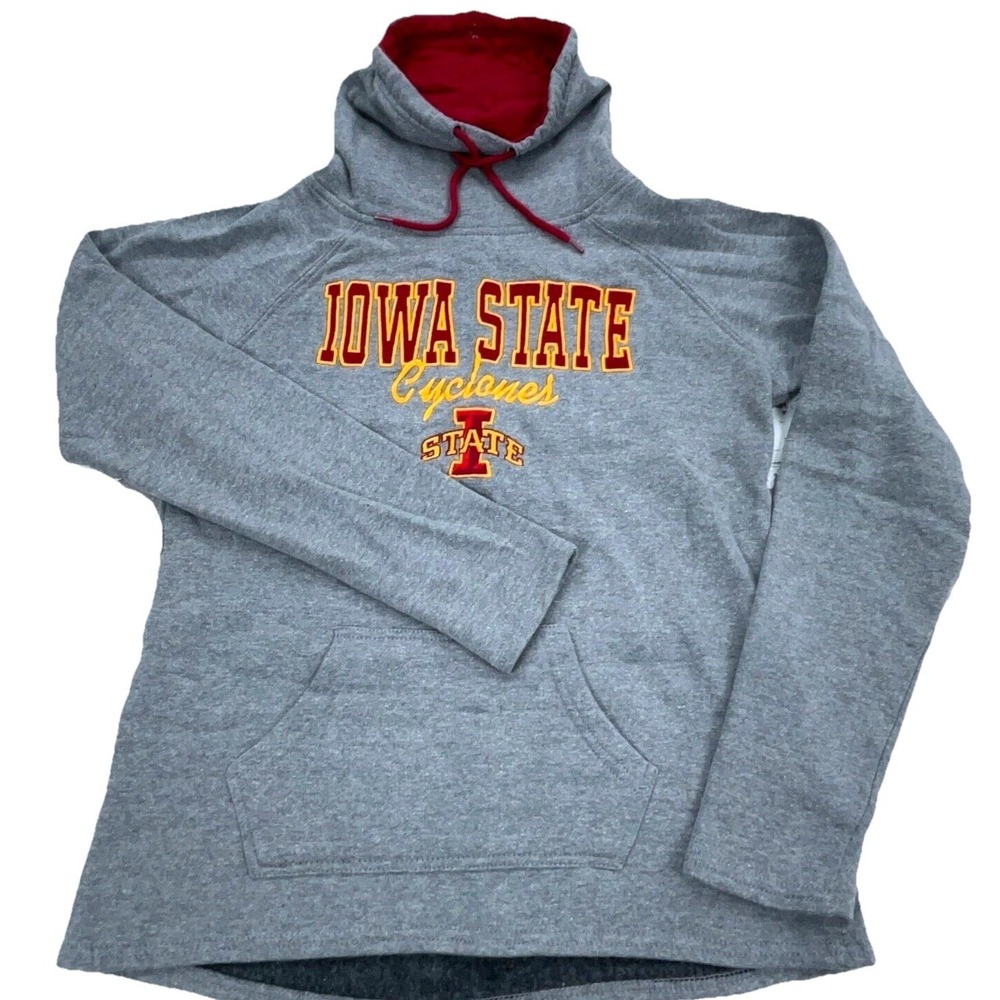 Iowa State Cyclones Sweatshirt‎ Women Small Gary Funnel Turtle Neck Sweater Sewn